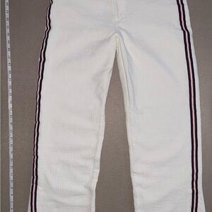 Anthropologie White and Blue Wide Leg Pants